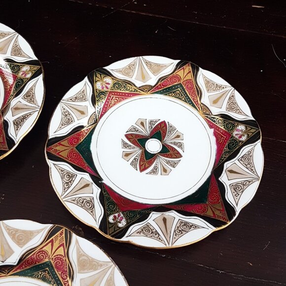 Hand Painted Austria 5.5" Art Deco Side Plates-Set of 5 - Picture 6 of 10